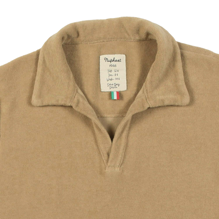 Boy Terry Knitted Polo Shirt - Brown