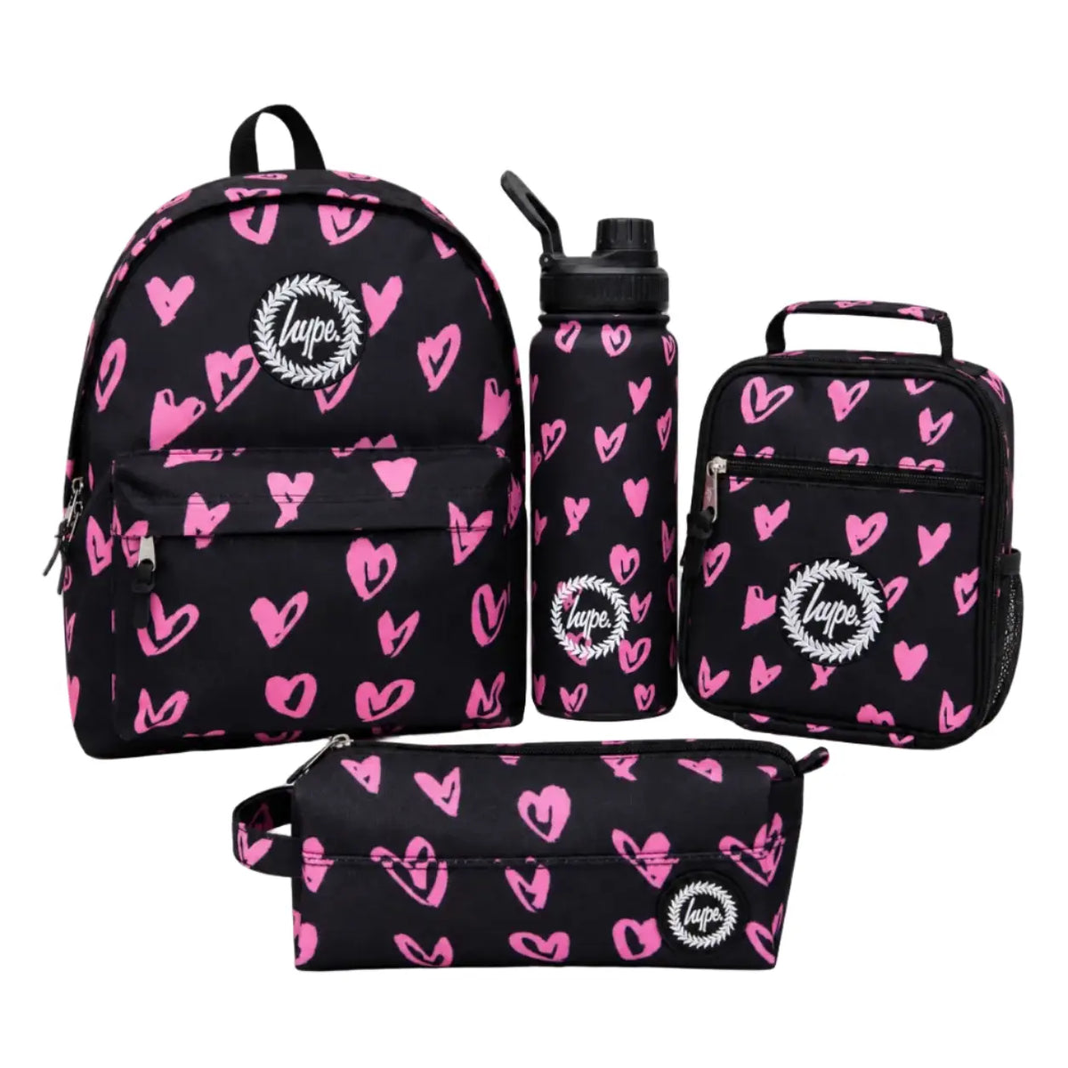 Black Pink Scribble Heart Set of 4 - Lil Bunnies - The Collective