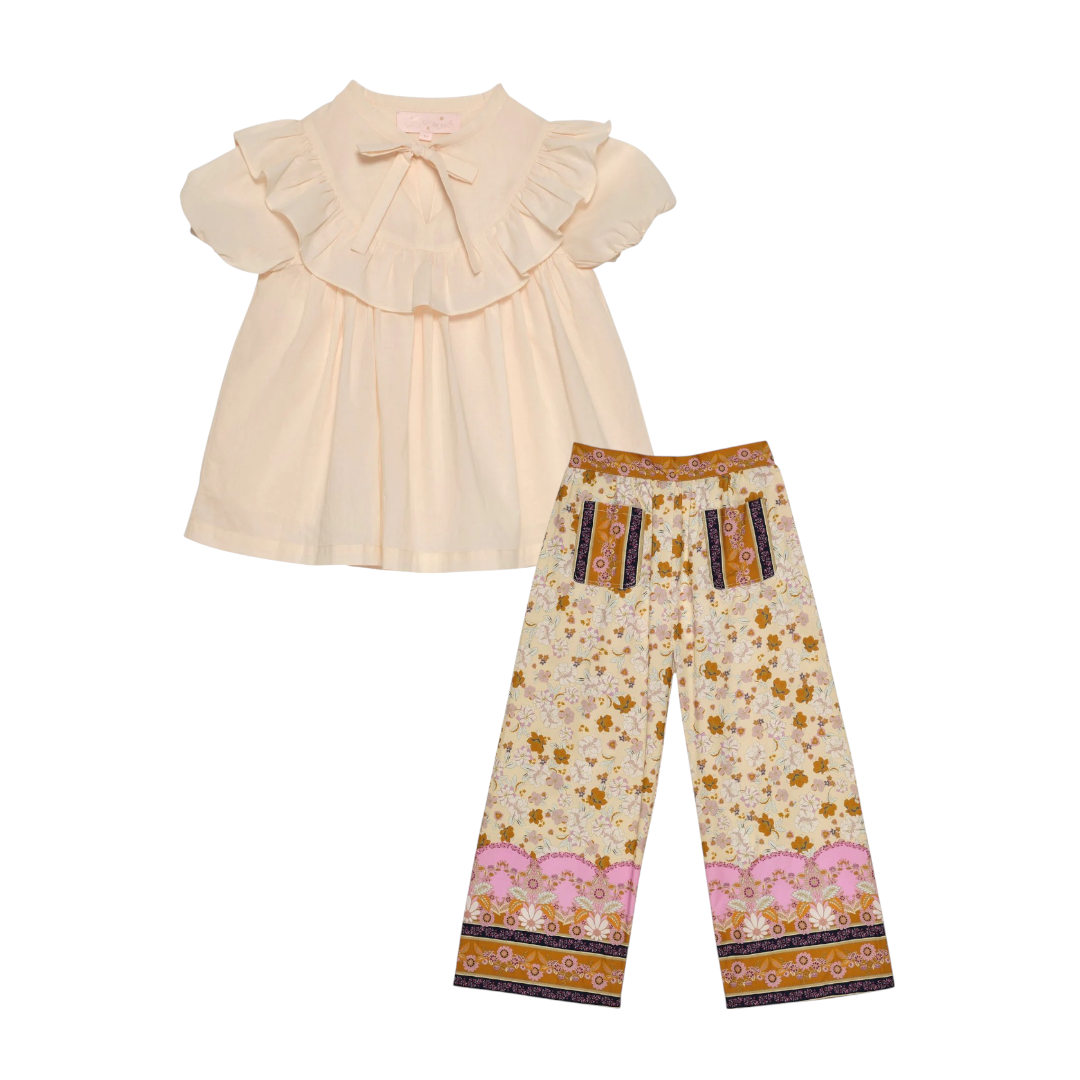 Ophelia Blouse & Somerset Pants - Sheer Pink