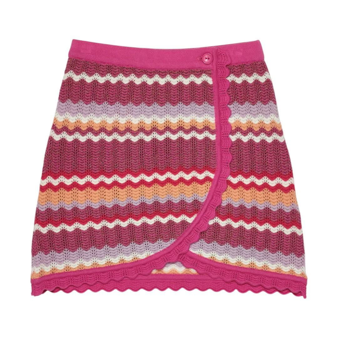Sparkling Sands Crochet Top & Skirt - Super Pink Mix