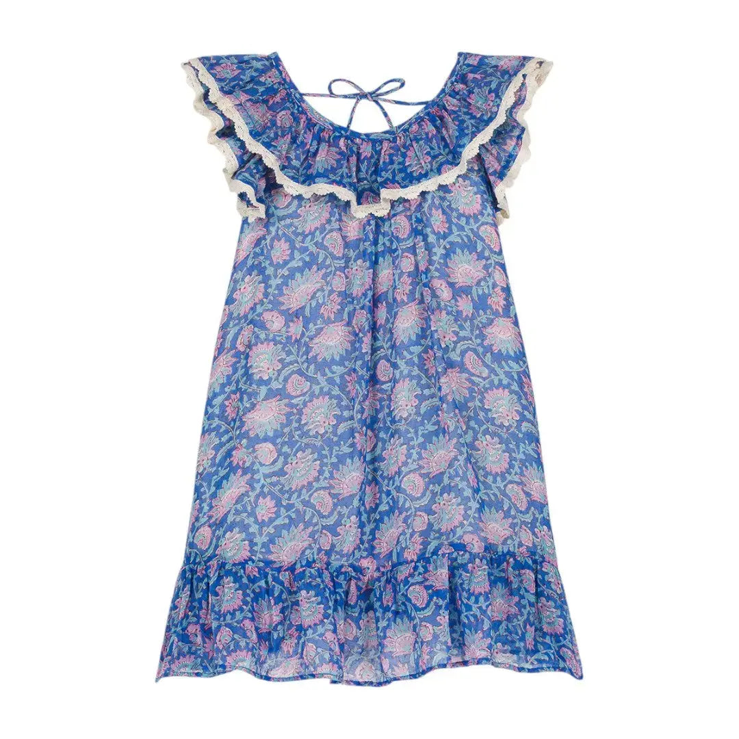 Blue Capri Floral Cotton Dress LOUISE MISHA