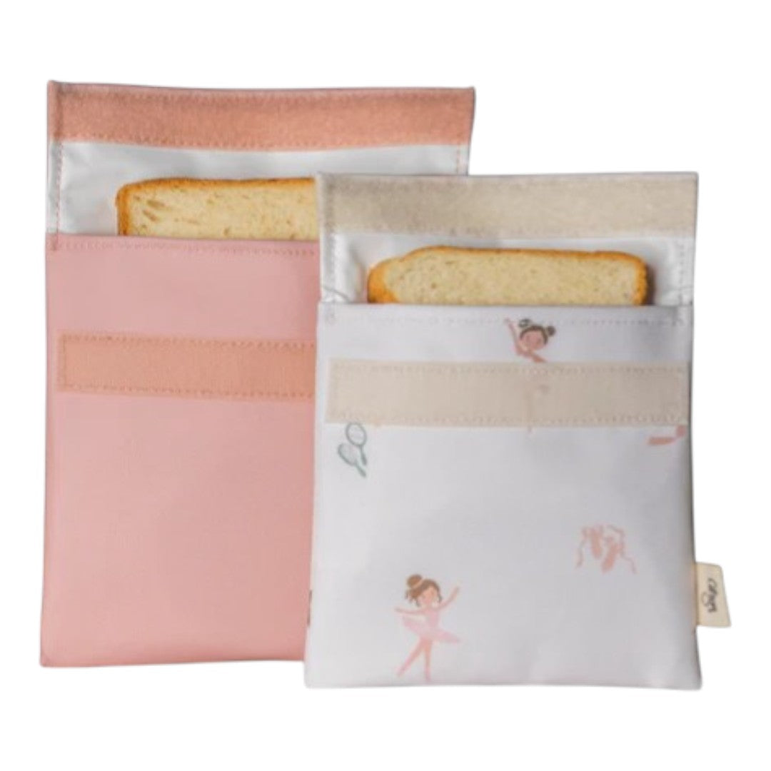 Reusable Sandwich Bag - Set of 2 - Ballerina/Blush Pink