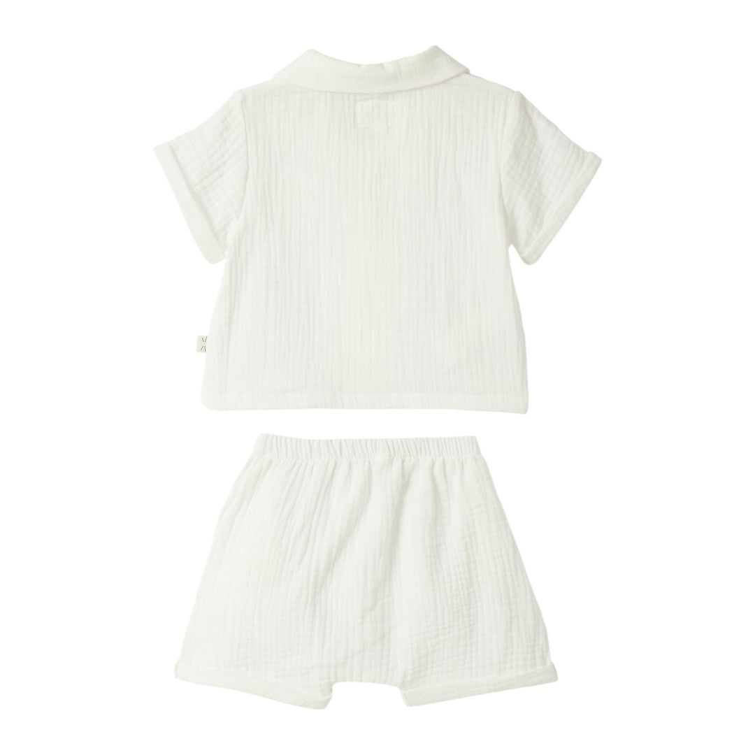 Organic Cotton Two Piece Shorts Set - White