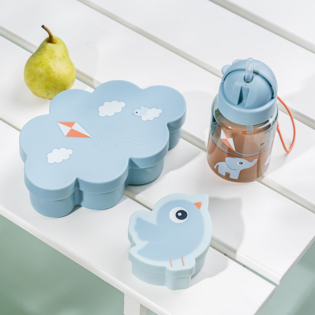 Lunch & Snack Box with Straw Bottle Blue