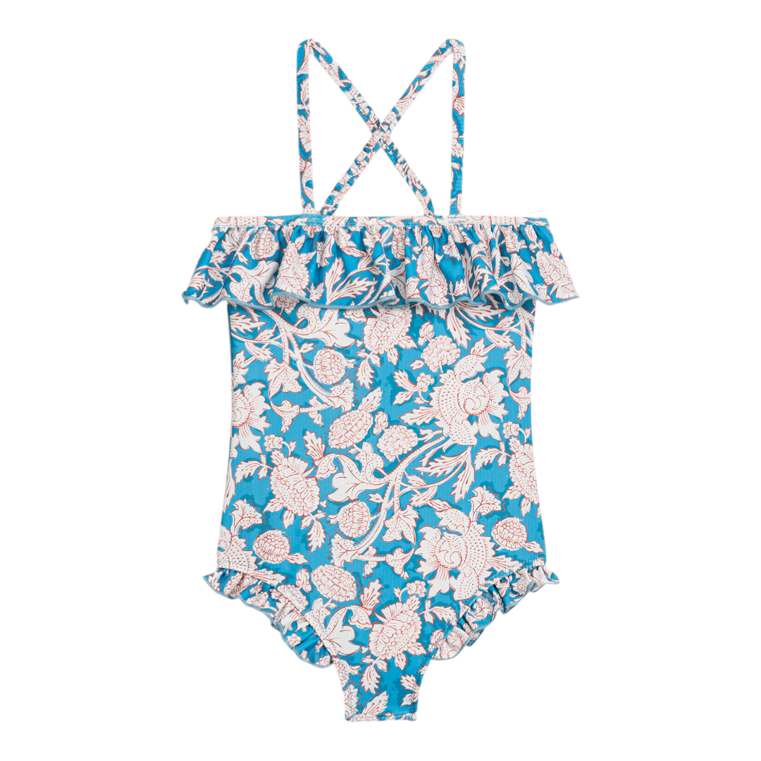 Jovana Blue Mountain Avens One-Piece Swimsuit for Girls