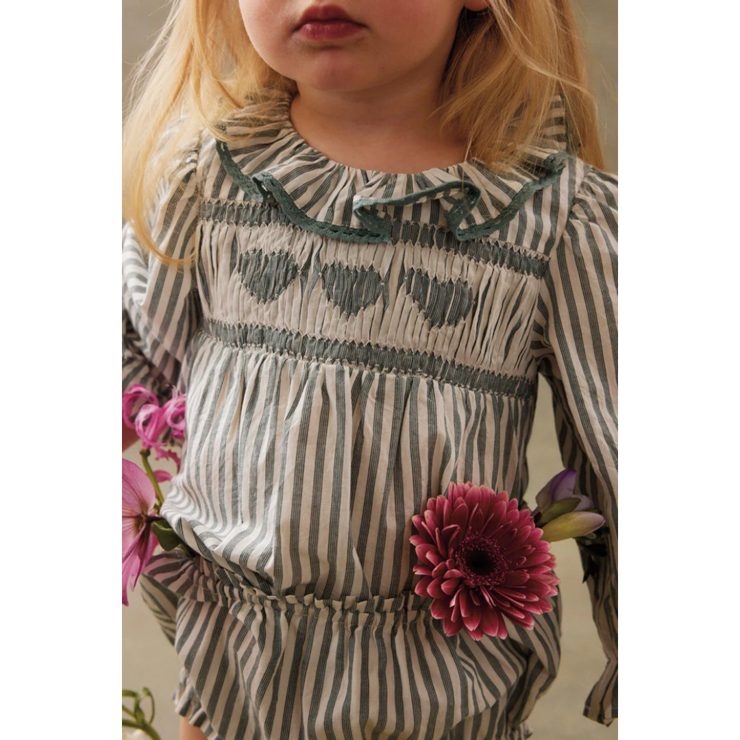 Almond Stripes Baby Blouse Antonella & Bloomers