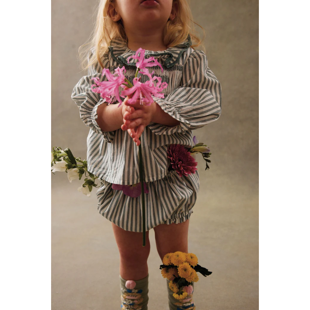 Almond Stripes Baby Blouse Antonella & Bloomers