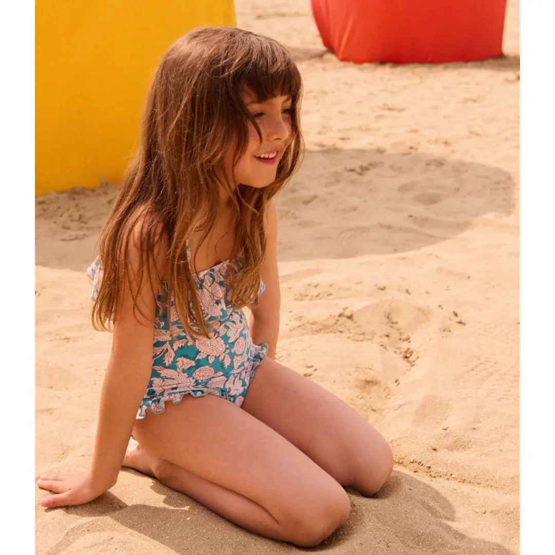 Jovana Blue Mountain Avens One-Piece Swimsuit for Girls LOUISE MISHA