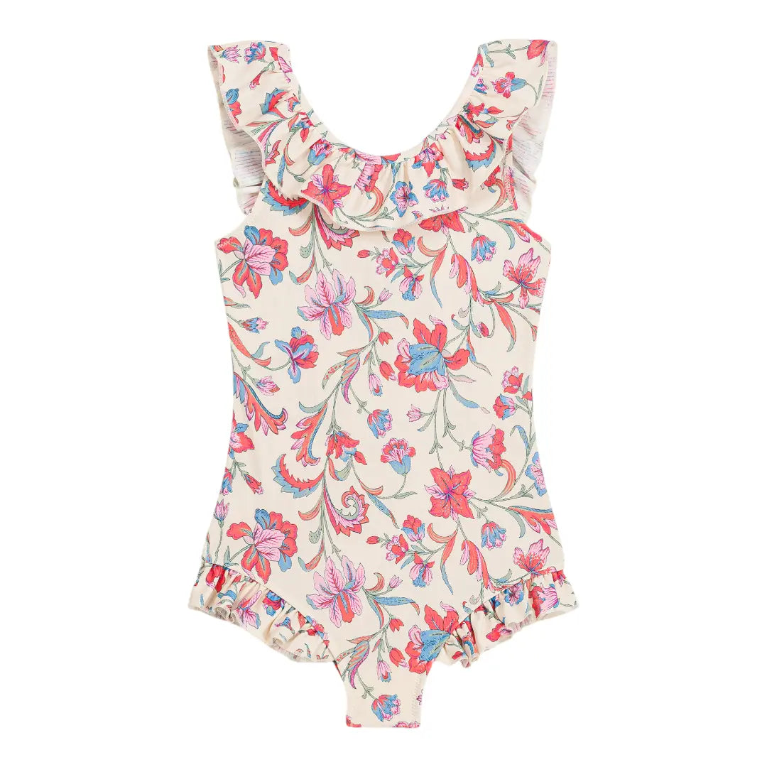 Andrea Cream Floral Haven One-Piece Swimsuit for Girls LOUISE MISHA