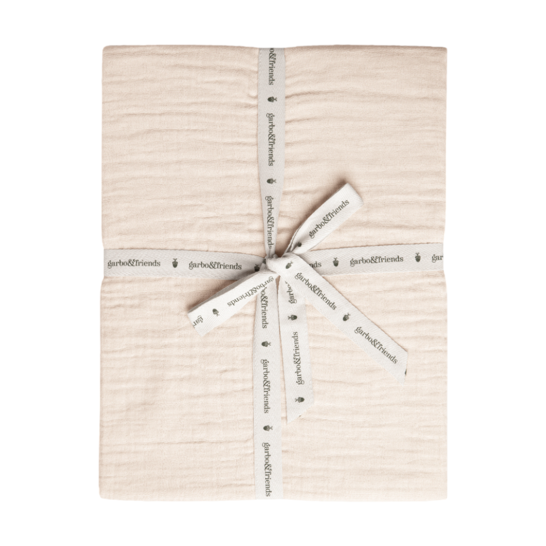 Sand Muslin Fitted Sheet Double