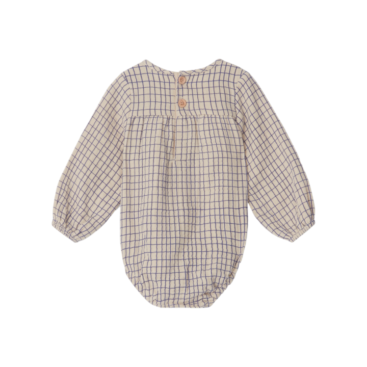 Checks Cobalt Muslin Romper