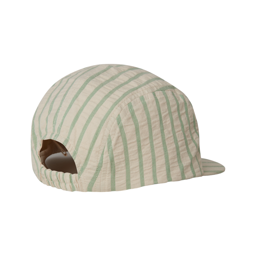 Seersucker Cap - Stripe Emerald