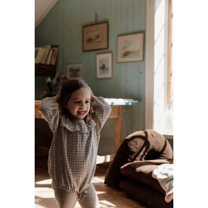 Checks Cobalt Muslin Romper GARBO & FRIENDS