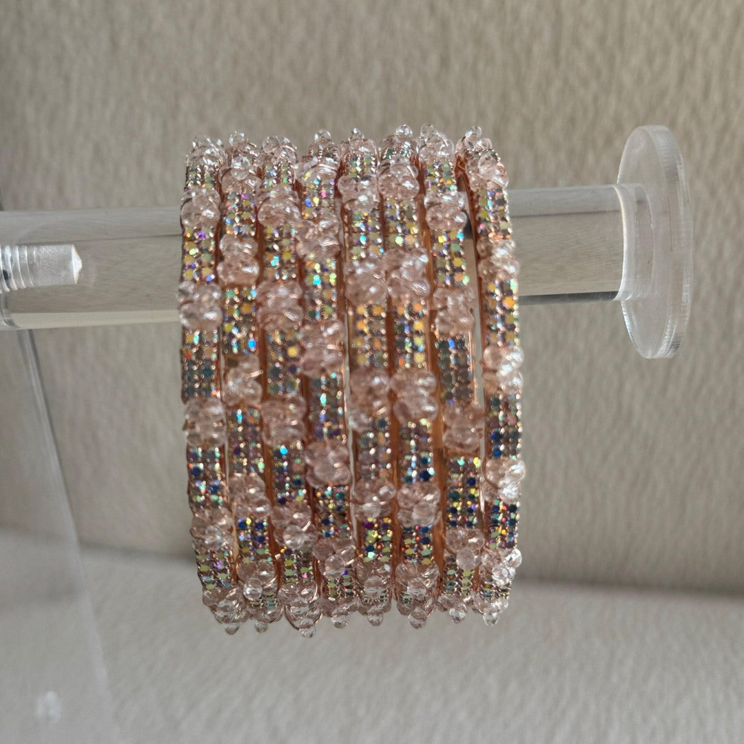 Adults Pink Stone Bangles