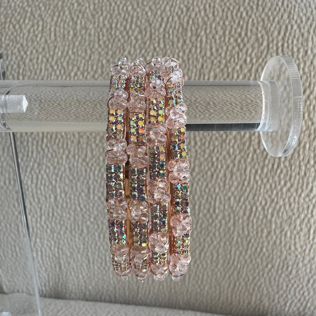 Adults Pink Stone Bangles