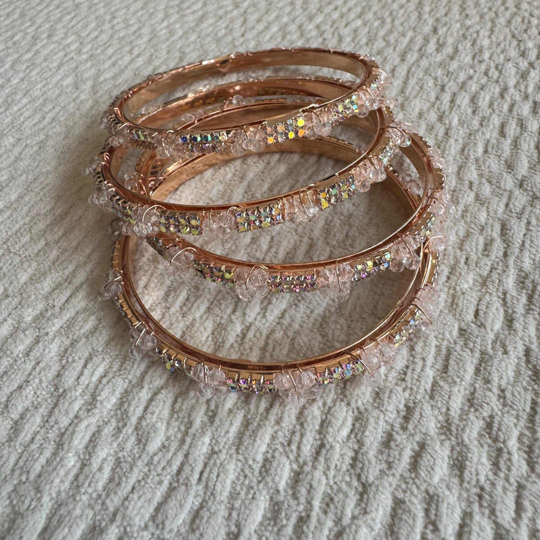 Adults Pink Stone Bangles