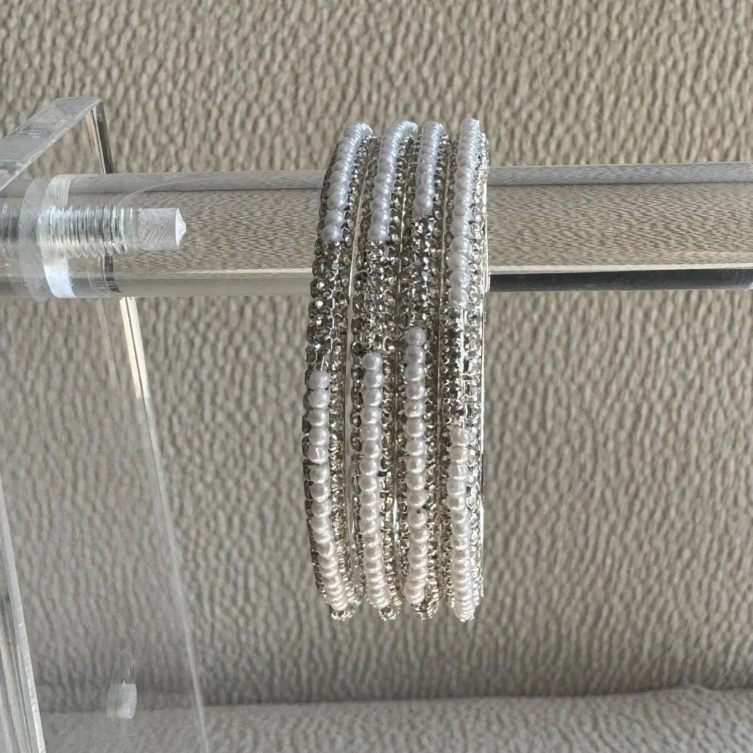 Adults Silver & Pearl Bangles THE RAMADAN EDIT