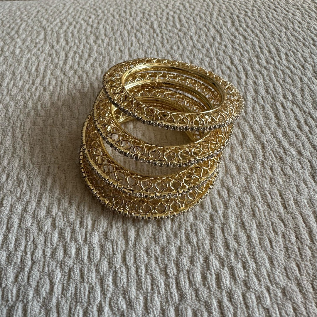 Golden with Diamond line Bangles