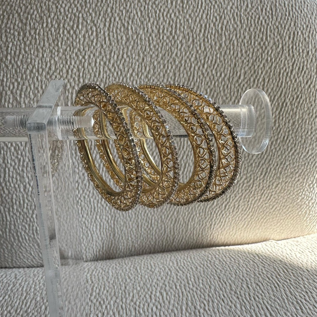 Golden with Diamond line Bangles