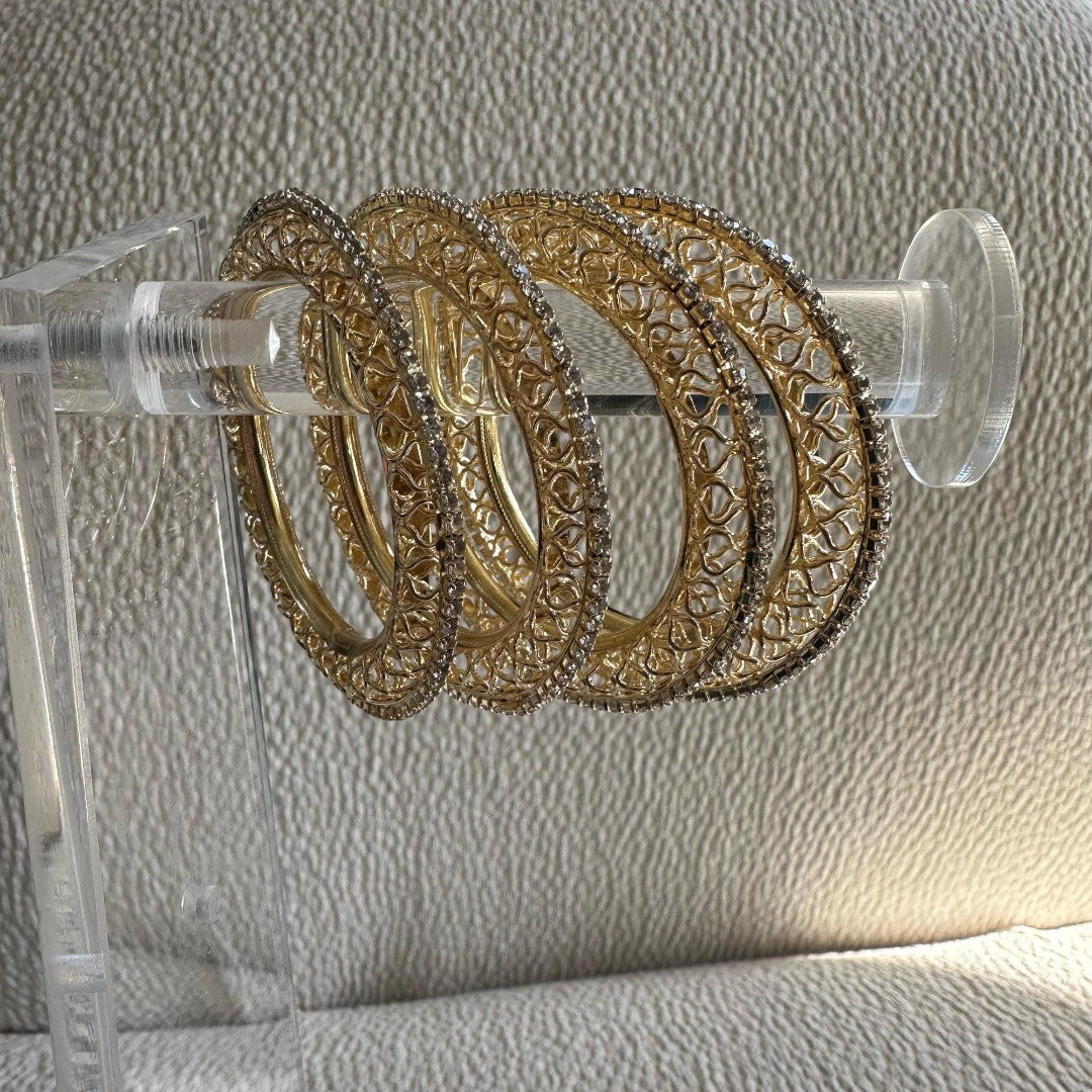 Golden with Diamond line Bangles