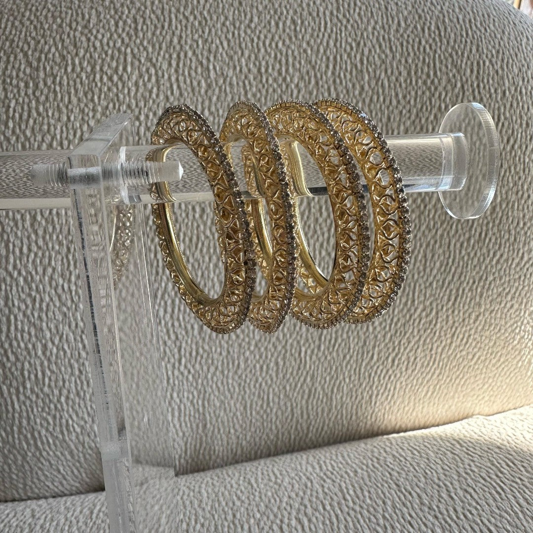 Golden with Diamond line Bangles