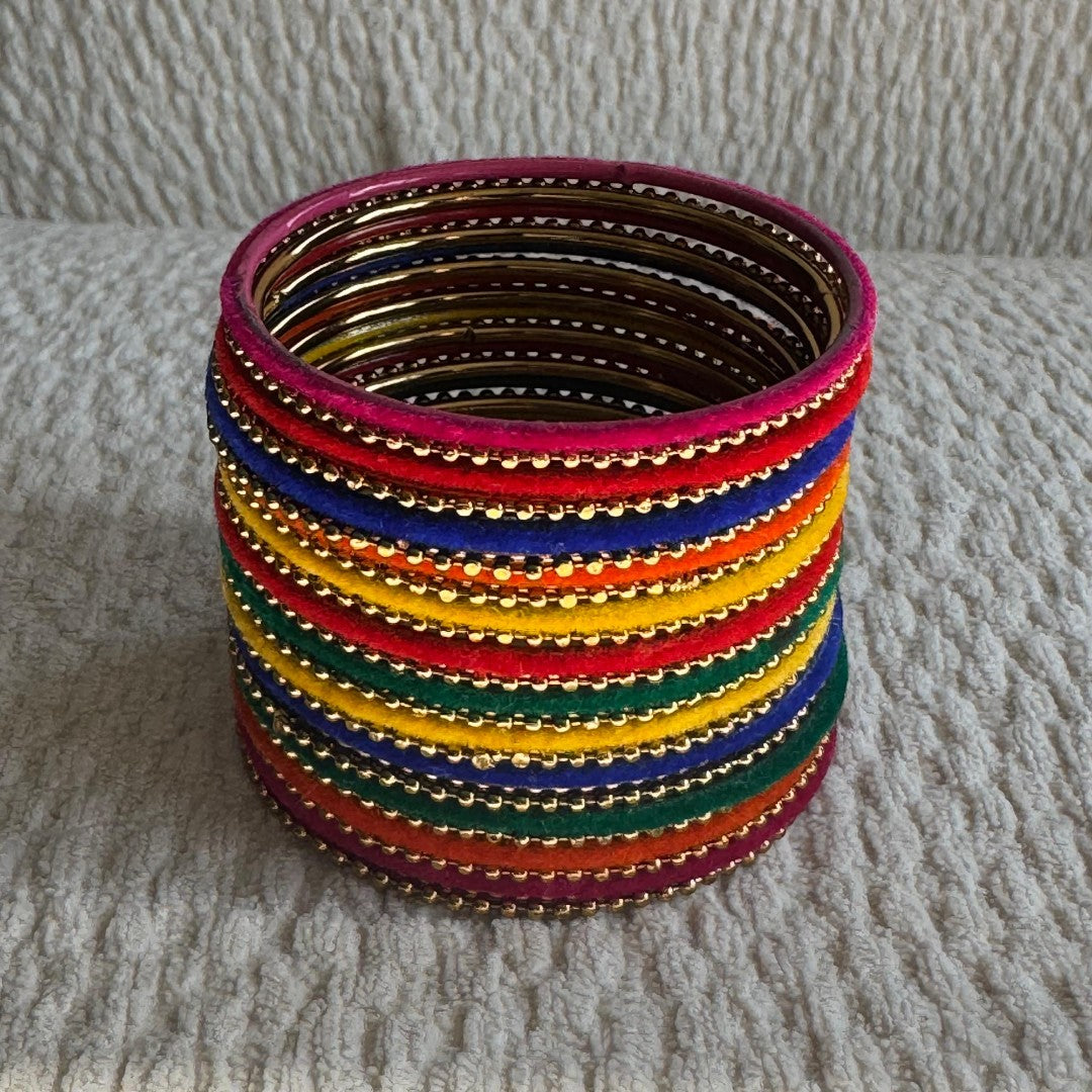 Multicolor set of 24 Bangles