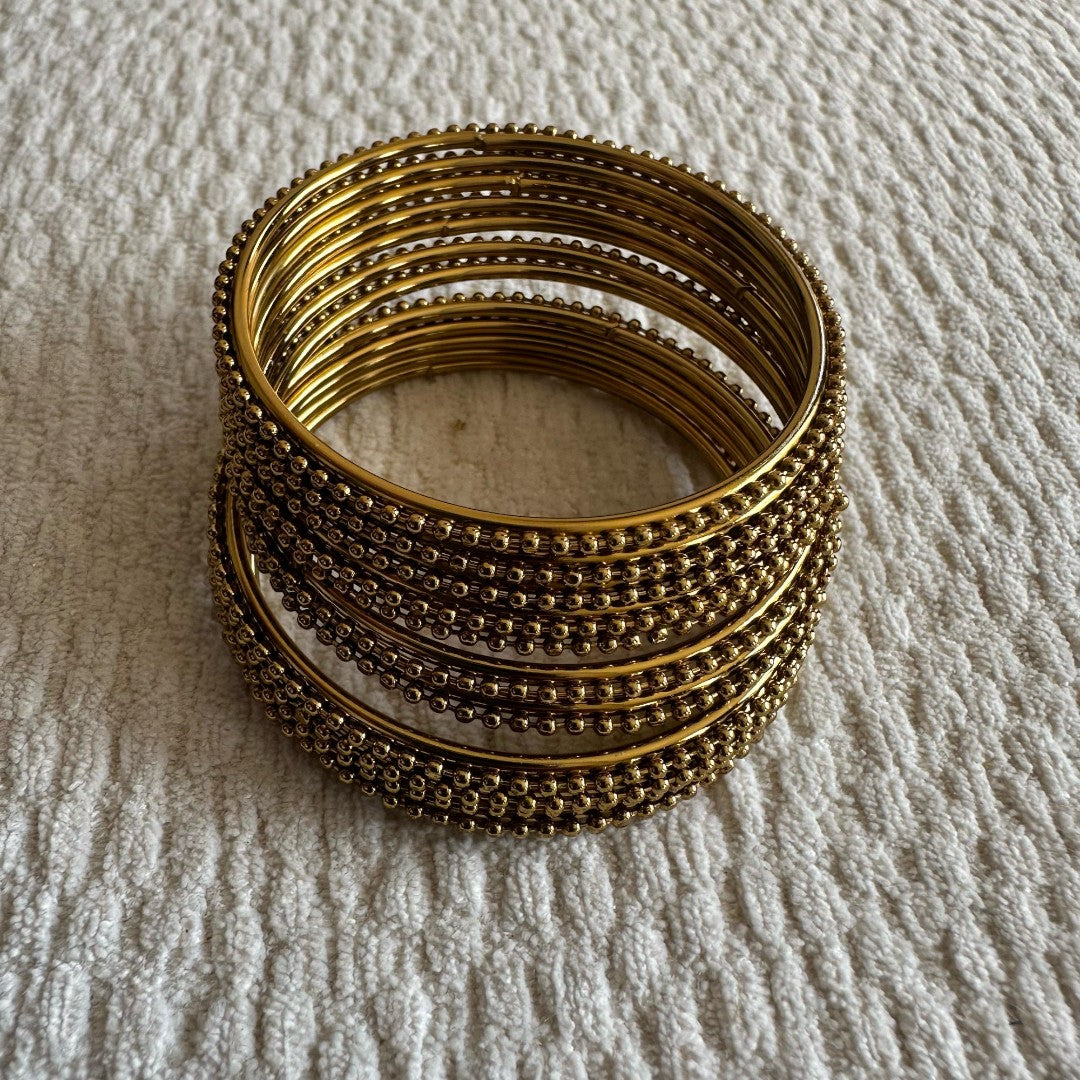 Dull Gold Metal Bangles