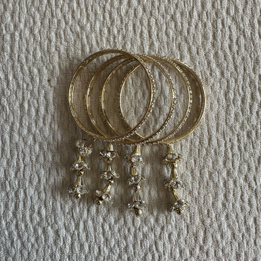 Golden Stone Bangles with Hanging