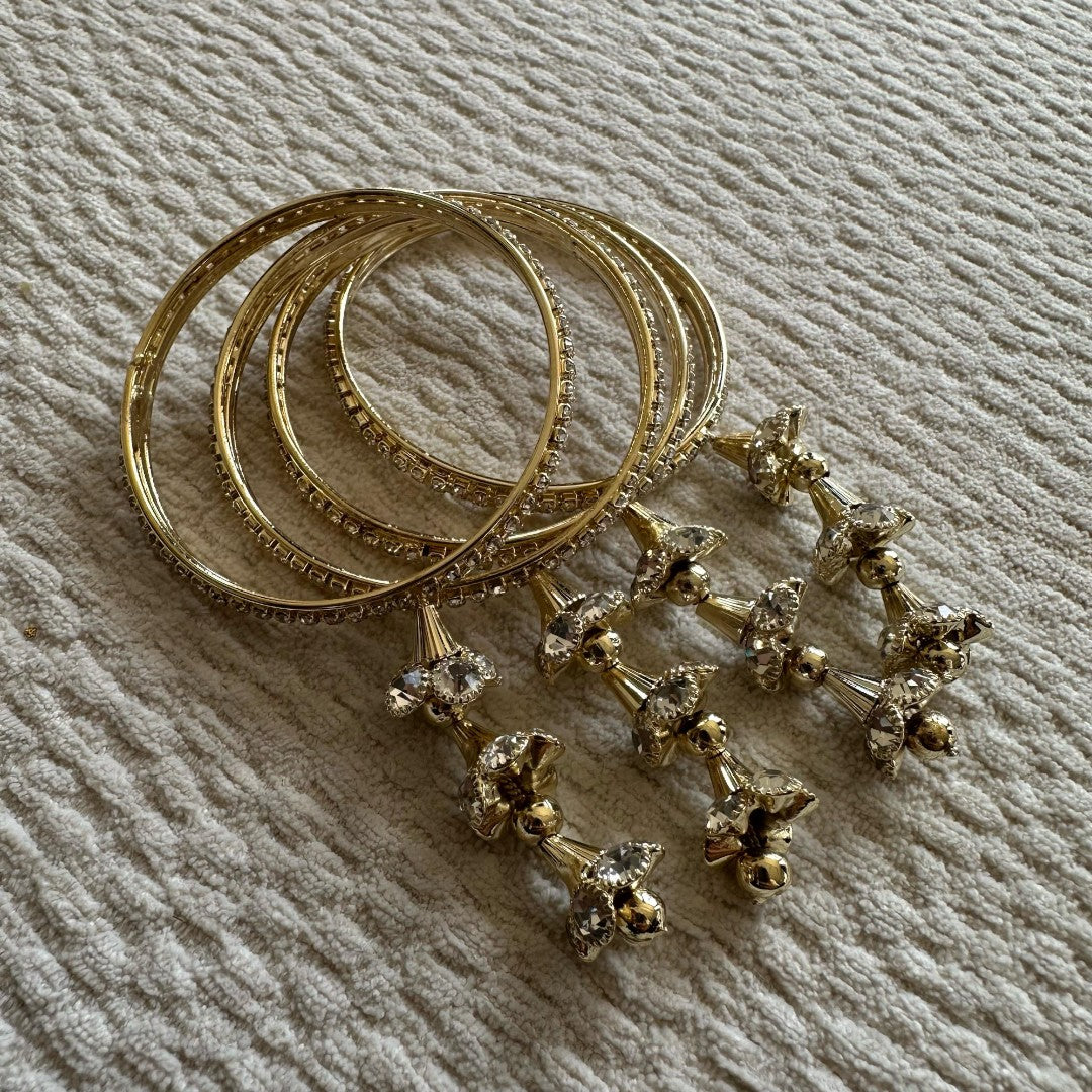 Golden Diamond Bangles with Hanging