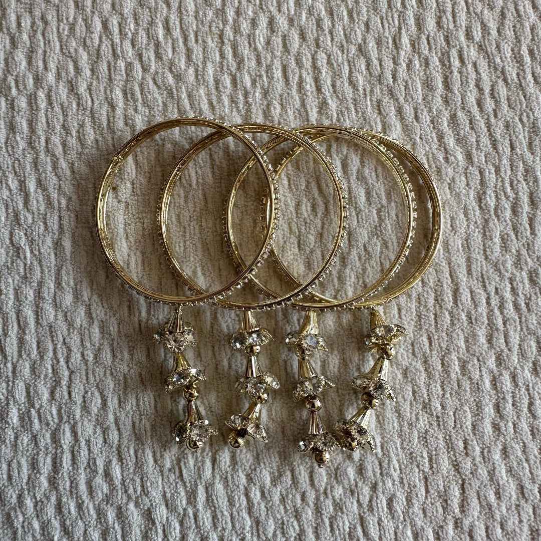 Golden Stone Bangles with Hanging