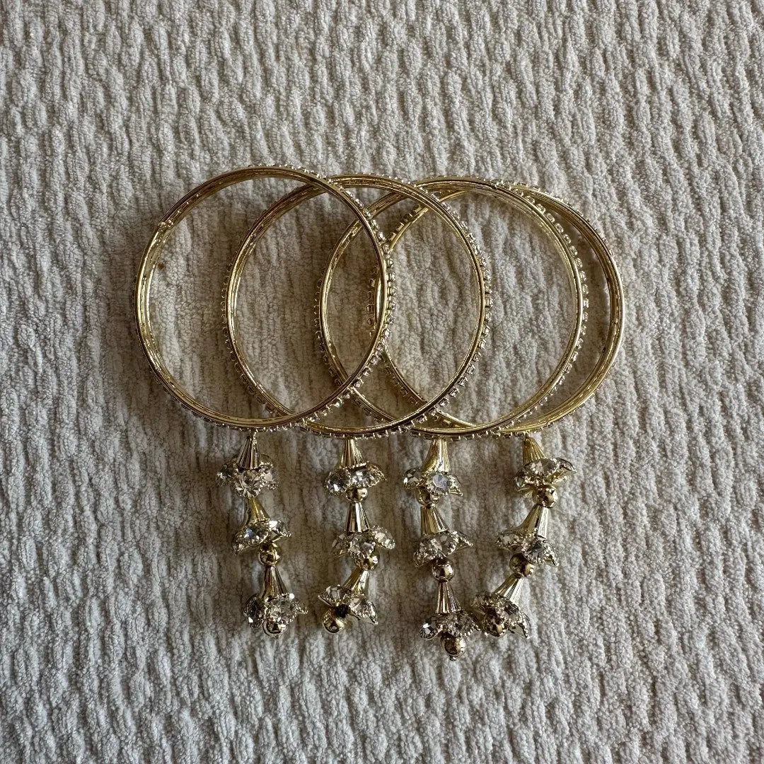 Golden Stone Bangles with Hanging THE RAMADAN EDIT