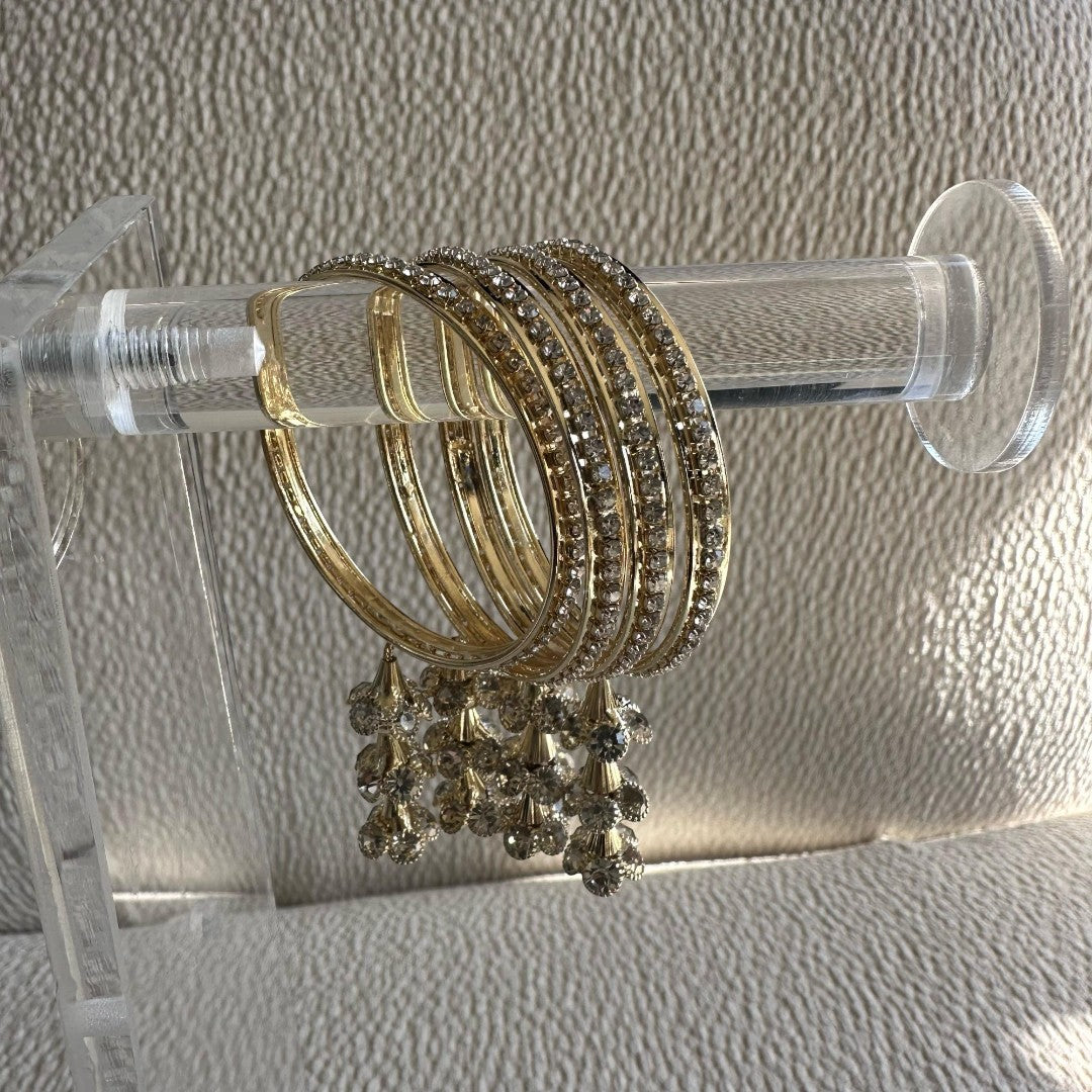 Golden Diamond Bangles with Hanging