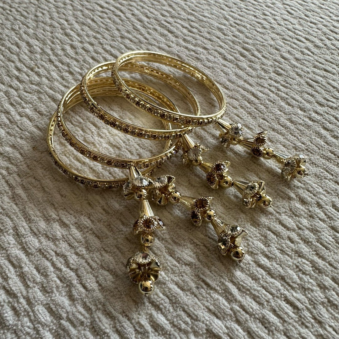 Golden Stone Bangles with Hanging