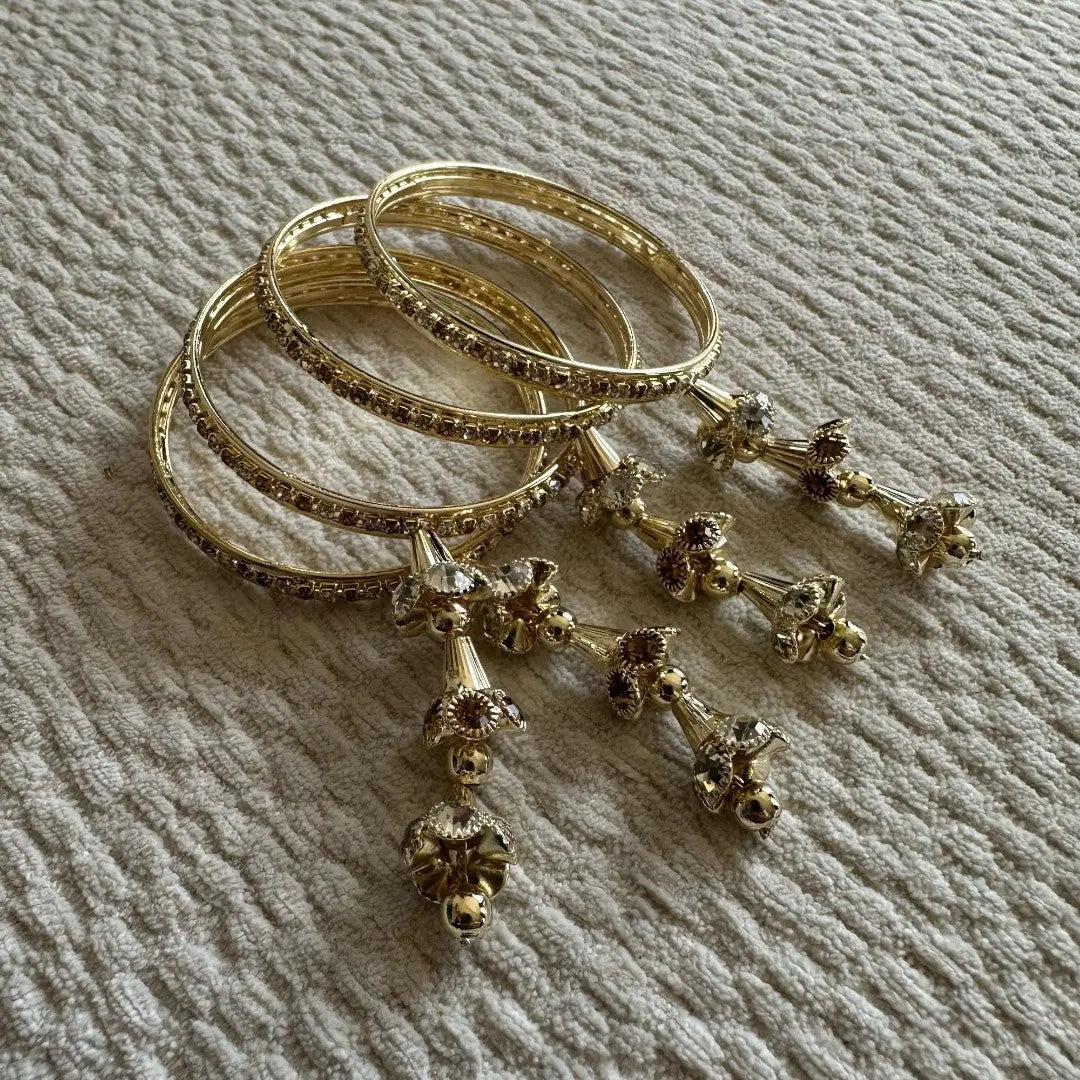 Golden Stone Bangles with Hanging THE RAMADAN EDIT