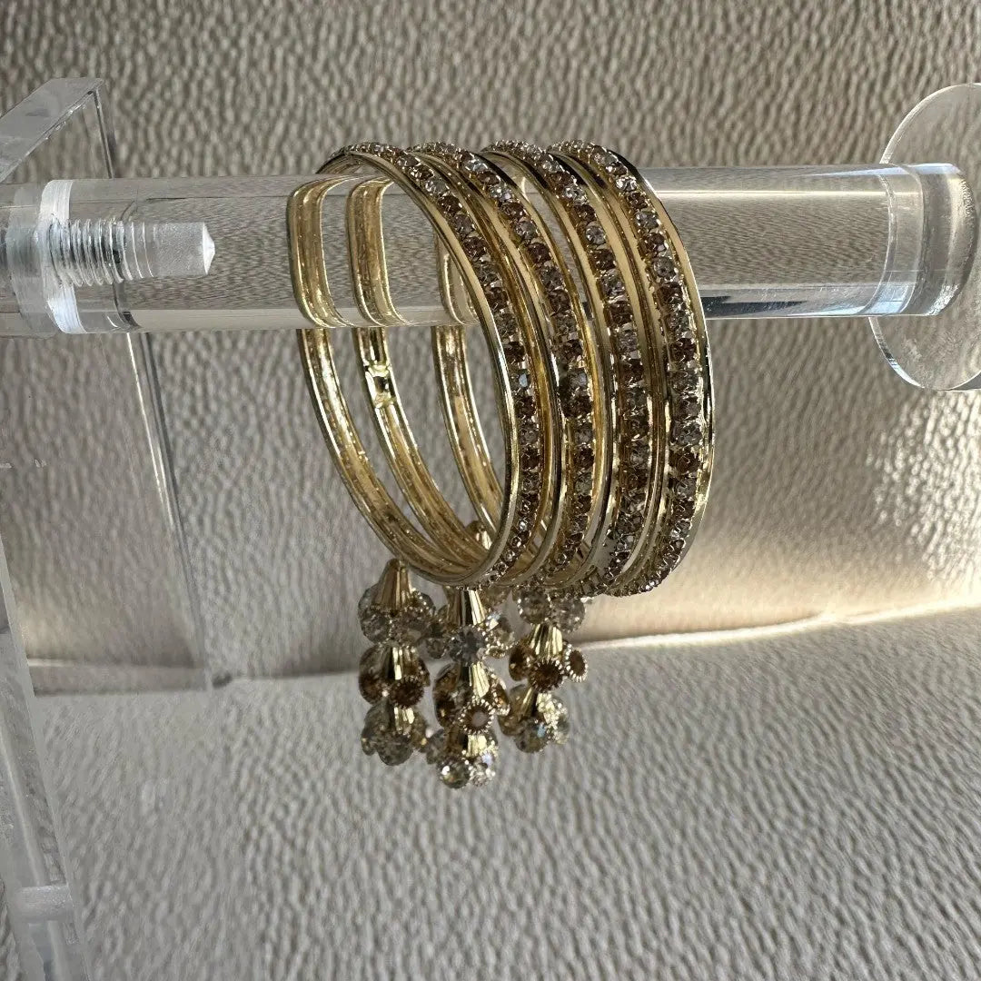Golden Stone Bangles with Hanging THE RAMADAN EDIT