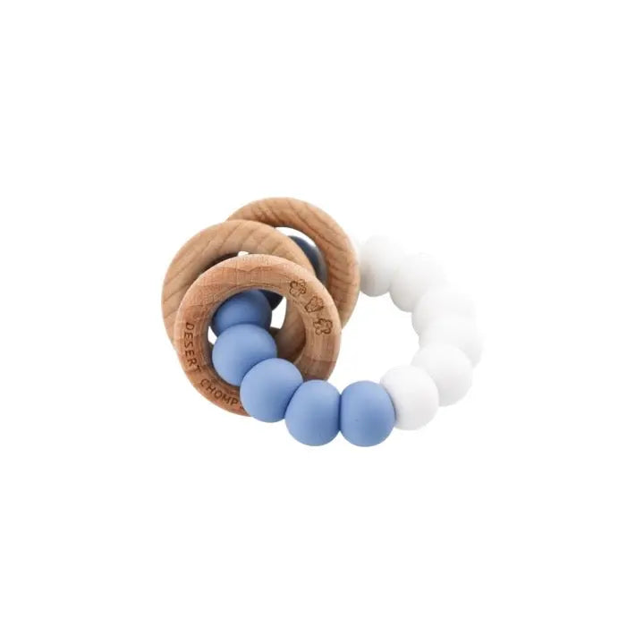 Trio Rattle Teether - Blue DESERT CHOMPS