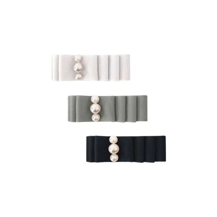 White, Grey and Black Gift Set of 3 Medium Layered Bows MILLEDEUX
