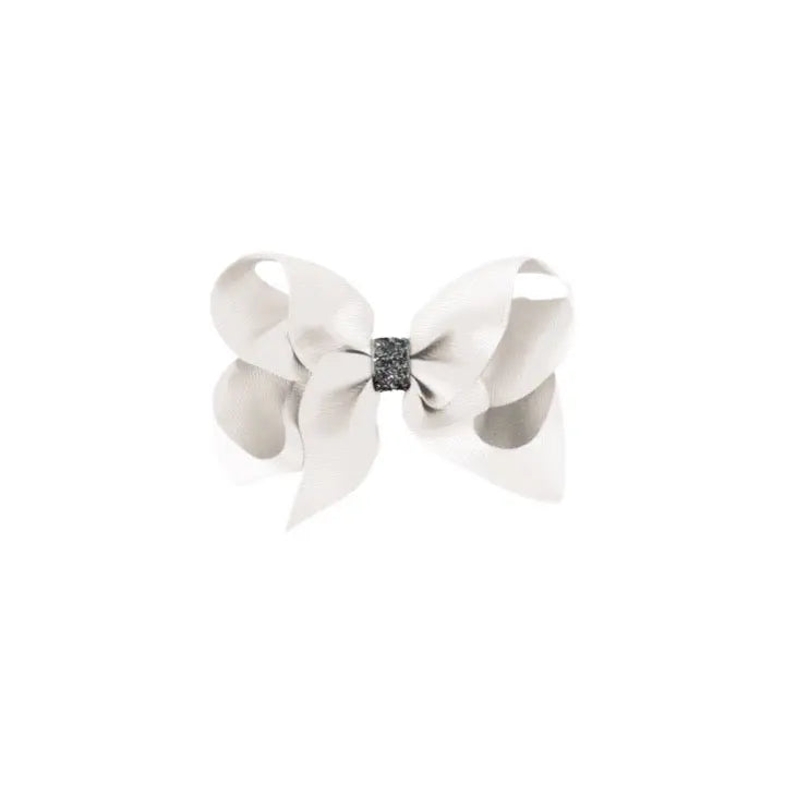 White Glitter Large Boutique Bow MILLEDEUX