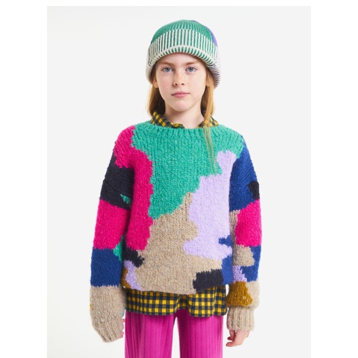 Color Stains Intarsia Jumper