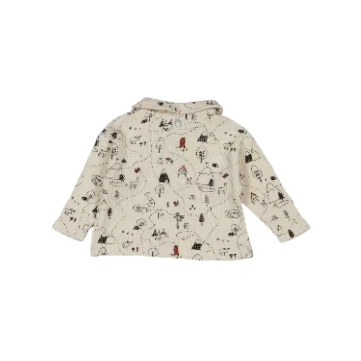 Printed Waffle Cotton Polo Shirt - Ecru BEANS BARCELONA