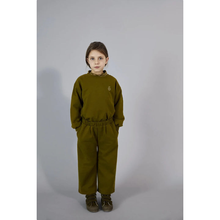 Puffy Cardigan & Trousers - Olive Green