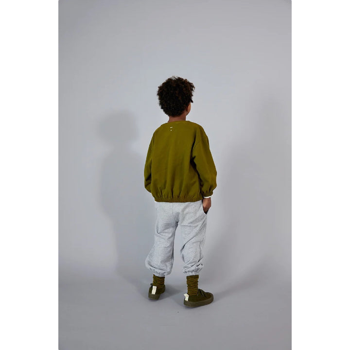 Puffy Cardigan & Trousers - Olive Green