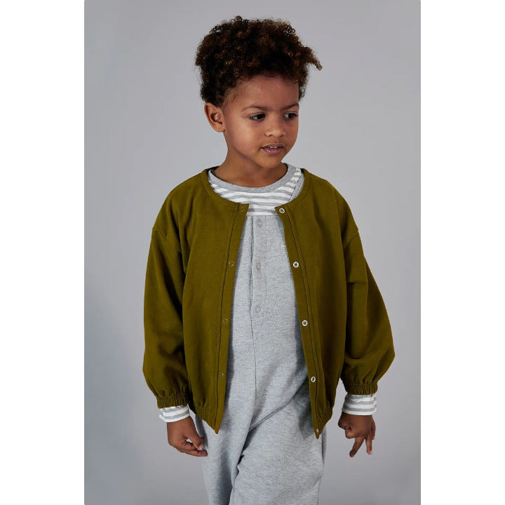 Puffy Cardigan & Trousers - Olive Green