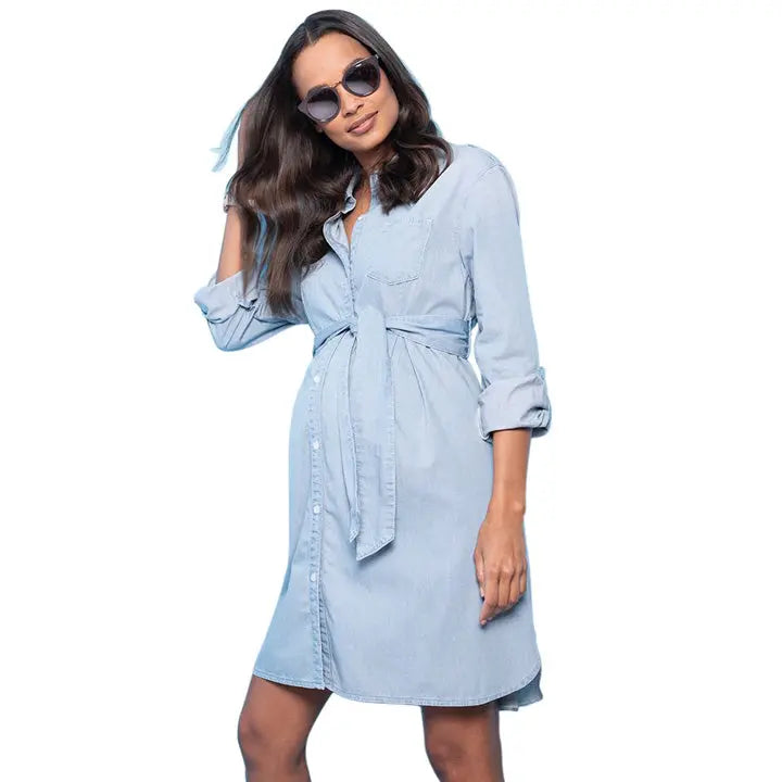 Justine: Denim Shirt Dress SERAPHINE