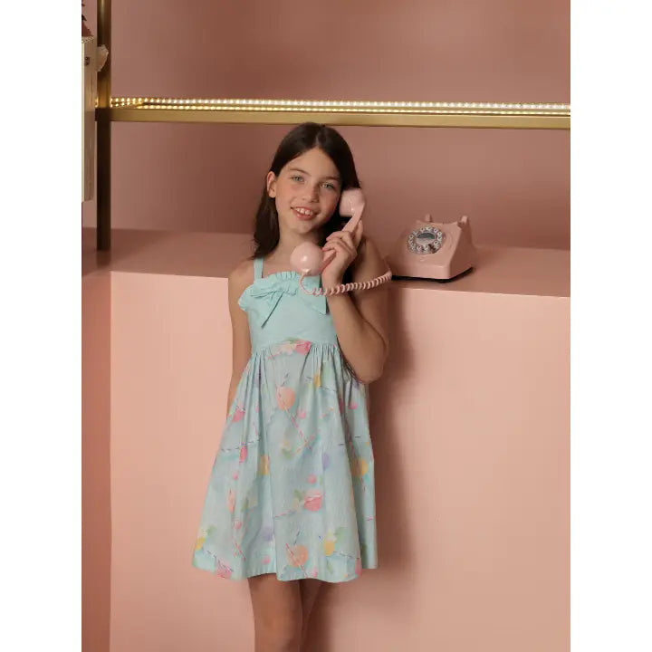 Light Blue Pattern Dress LAPIN HOUSE