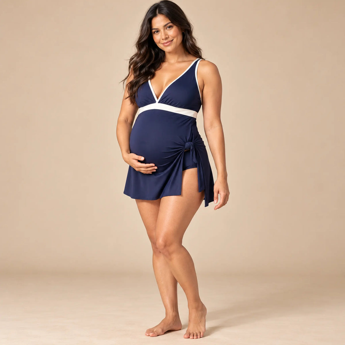 Crete 2: Tie Skirt Swimsuit — maternity lookbook, look 02