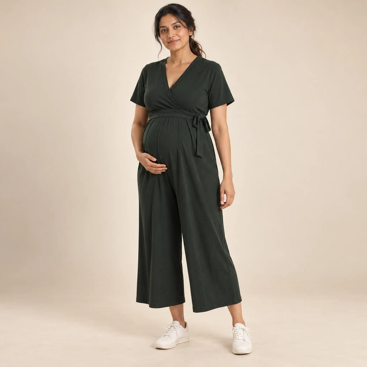 Amelia jumpsuit Green — maternity lookbook, look 05