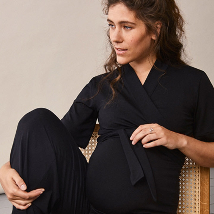 Lounge wrap top-Black