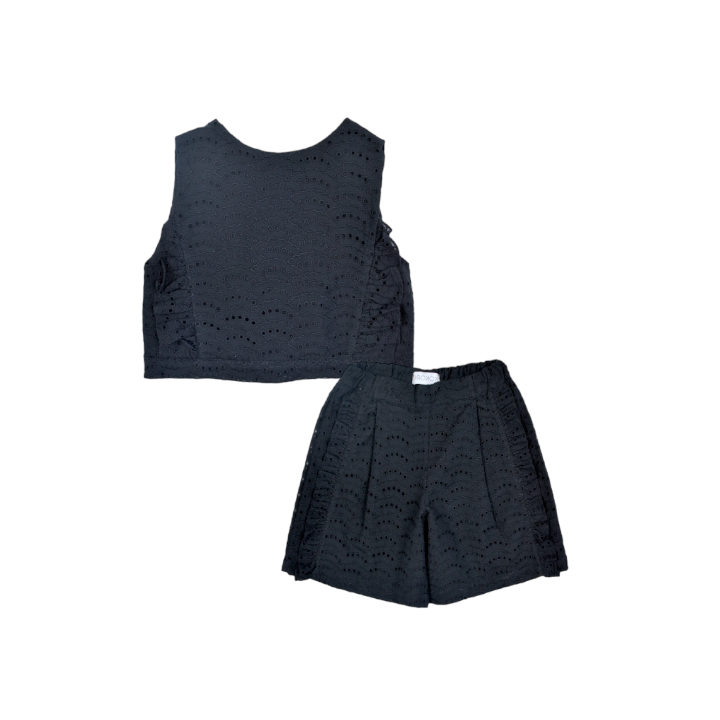 Girls Blouse & Shorts - Beste Black