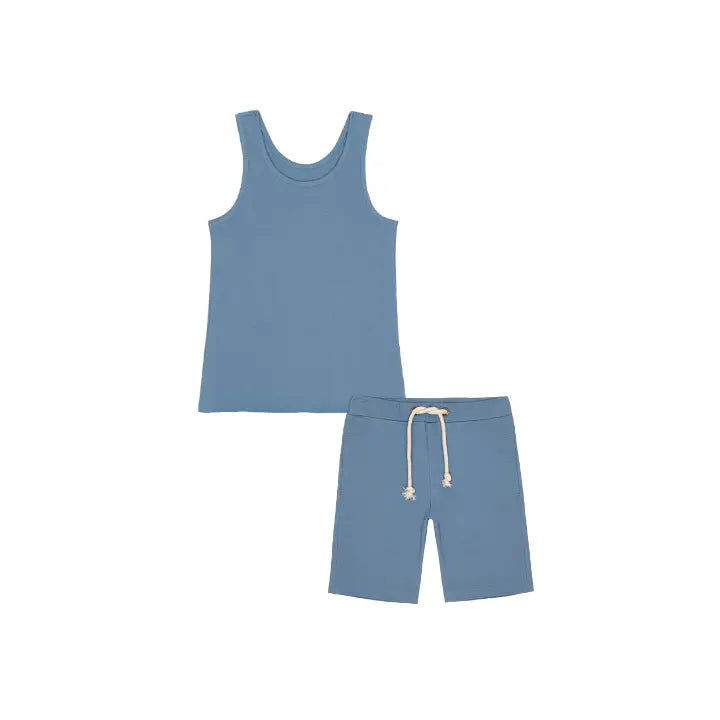 Tanktop & Short - Blue Shadow LITTLE HEDONIST
